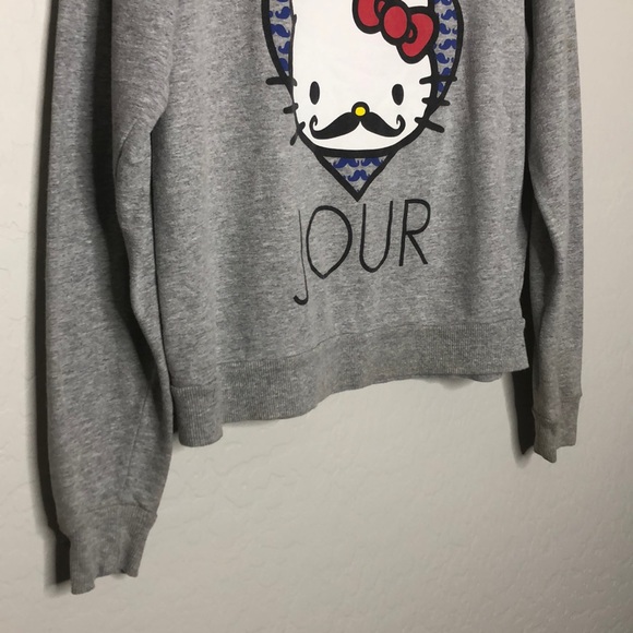 Bonjour Scoop Neck Pullover Sweatshirt Long Sleeve - Picture 3 of 8